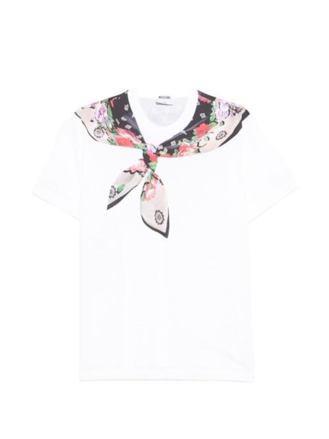 Moschino floral-scarf T-shirt