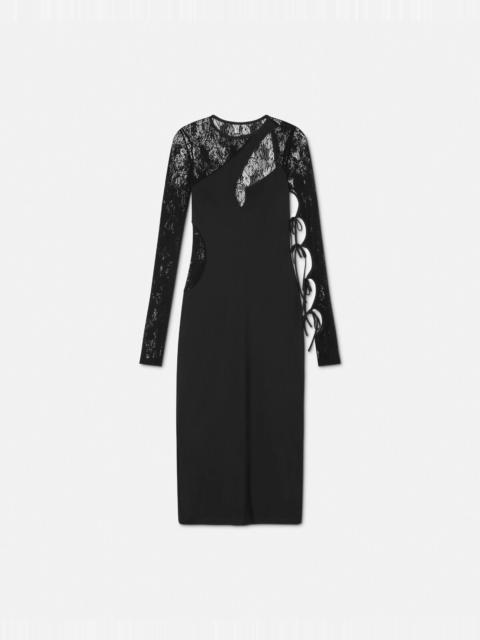 VERSACE JEANS COUTURE Mesh Lace Midi Dress