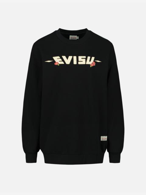 EVISU PEACOCK AND TSUBAKI PRINT SWEATSHIRT