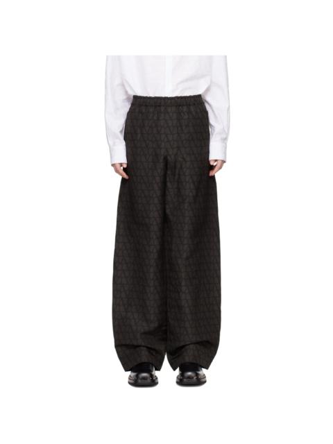 Valentino Black & Brown Toile Iconographe Trousers