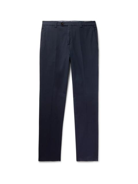 Brunello Cucinelli Garment-Dyed Stretch Cotton-Twill Trousers