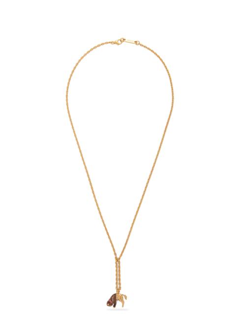 Loewe Dangling Monkey necklace in sterling silver, enamel and crystals