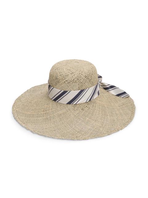 rag & bone Women's Garden Seagrass Sun Hat - Black White Stripe