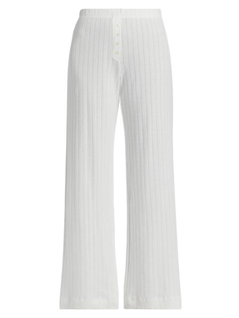 LESET Women's Boxer Rib-Knit Pants - White