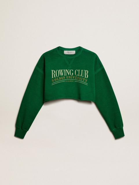 Golden Goose Green cropped round-neck cotton sweatshirt