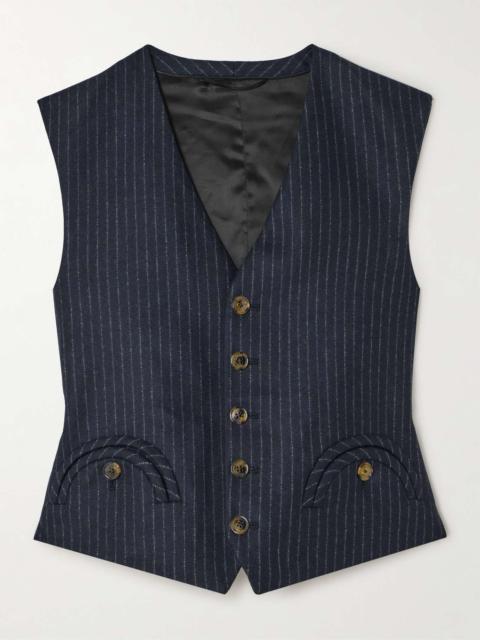 BLAZÉ MILANO Feral pinstriped wool and cashmere-blend vest