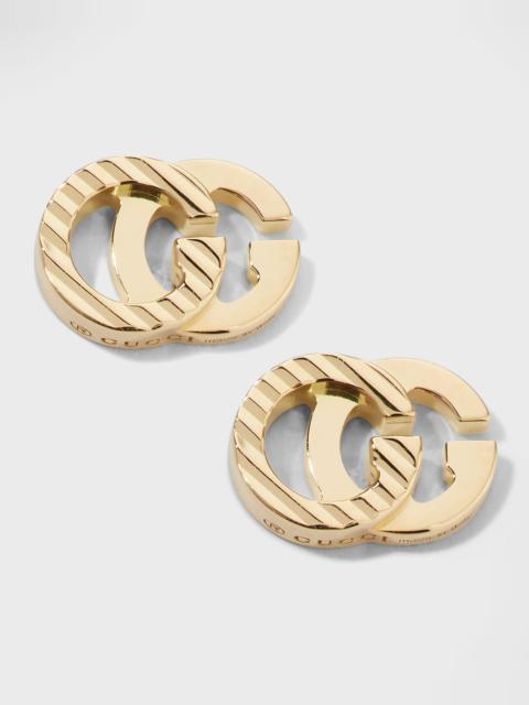 GUCCI 18k Yellow Gold Running G Stud Earrings