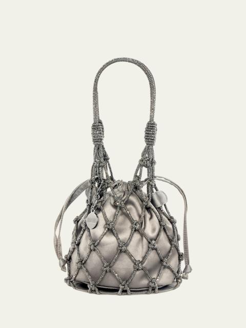 JUDITH LEIBER Sparkle Crystal Net Top-Handle Bag