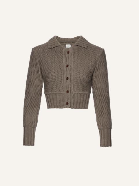 MAGDA BUTRYM Collared cotton cardigan in khaki