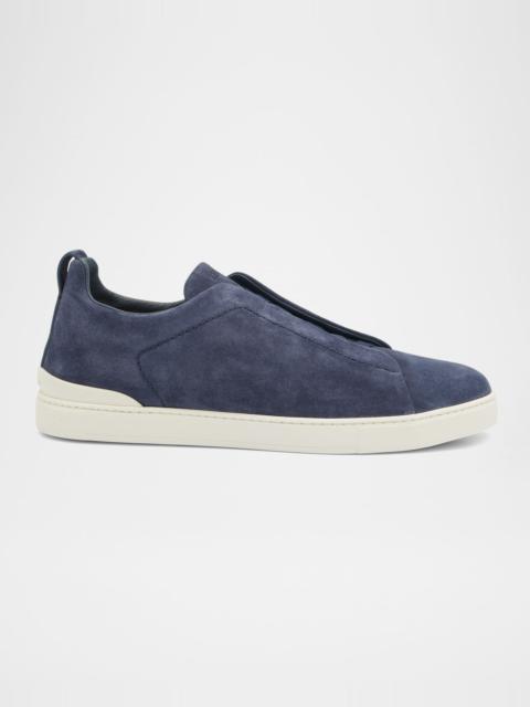 ZEGNA Men's Triple Stitch Suede Sneakers