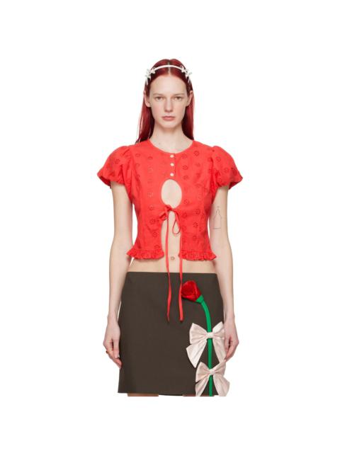 SANDY LIANG Red Cameo Blouse