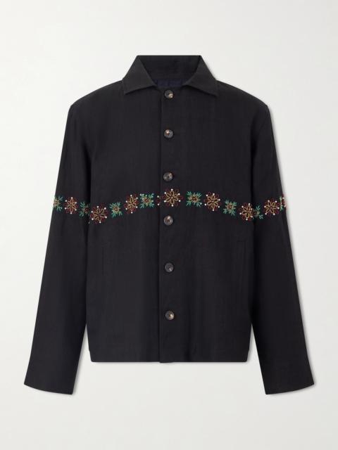 KARTIK RESEARCH Embroidered Linen Shirt