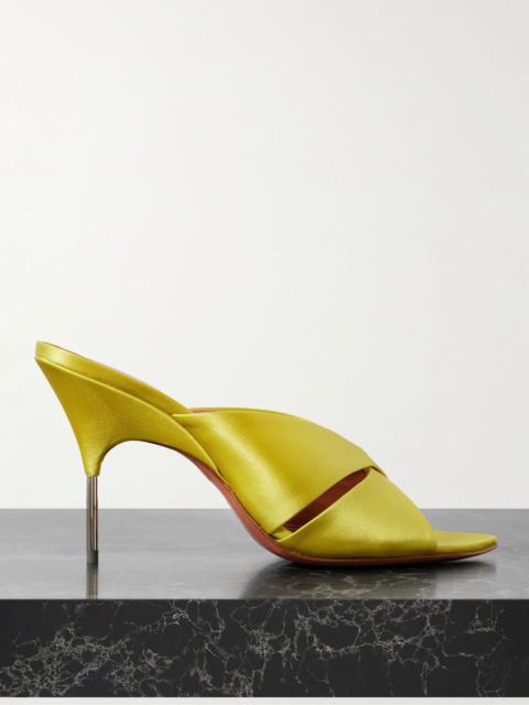 Amina Muaddi Samantha 95 satin mules Lime green