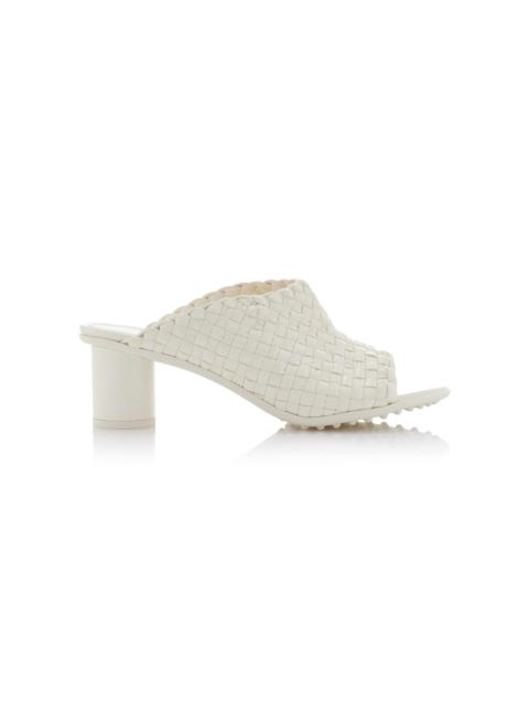 Bottega Veneta Atomic Intrecciato Leather Mules white