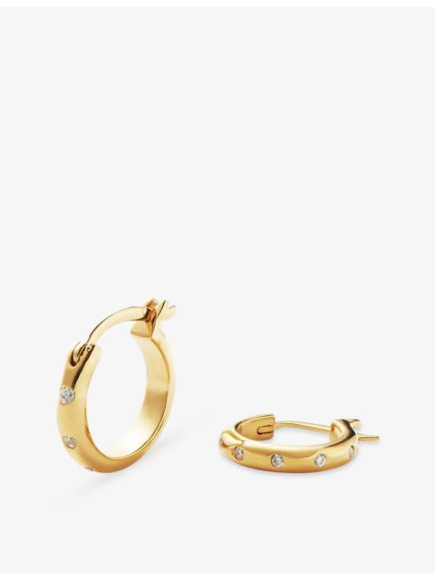 MISSOMA Mini Solar Studded 18ct Yellow Gold Vermeil And Cubic Zirconia Hoop Earrings