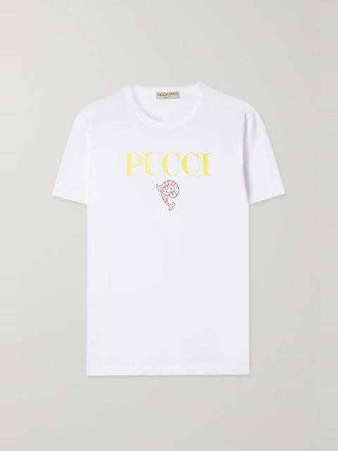 PUCCI Appliquéd cotton-jersey T-shirt