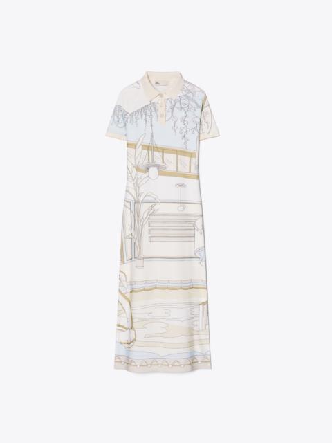 TORY BURCH Printed Mesh Polo Dress