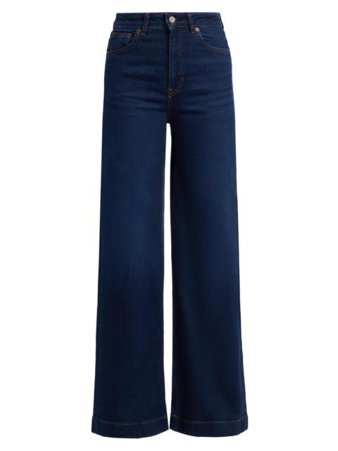 Reformation Women's Bex Super-Stretch High-Rise Wide-Leg Jeans - Wheeler