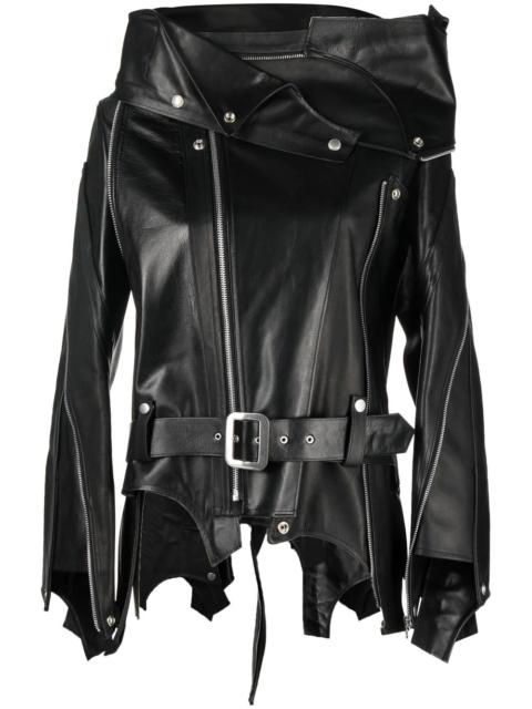 Junya Watanabe belted leather jacket