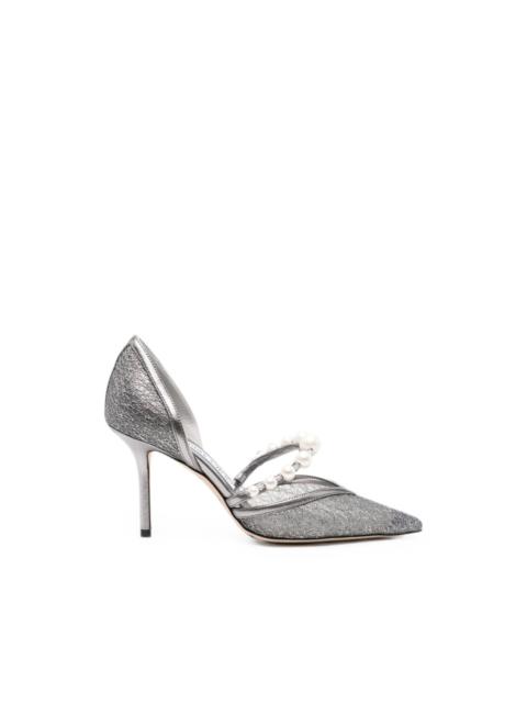 JIMMY CHOO Aurelie pearl-embellished heeled pumps