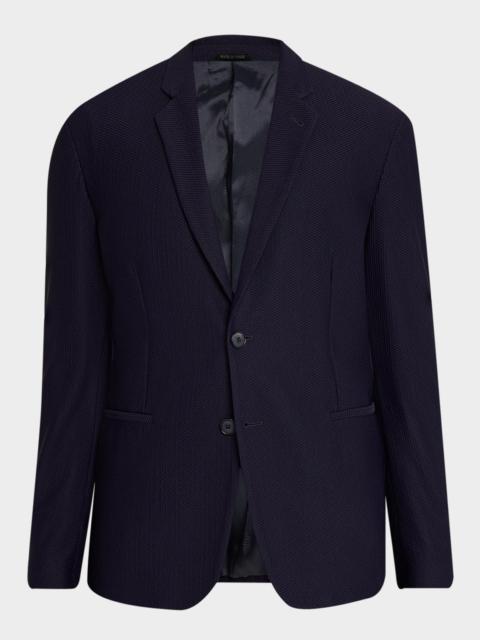 GIORGIO ARMANI Men's Rice Stitch Two-Button Jacket
