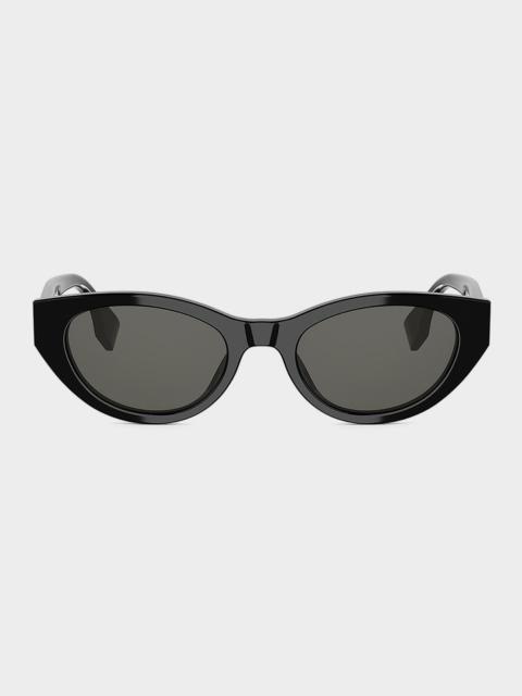 FENDI Lettering 51mm Acetate Cat-Eye Sunglasses