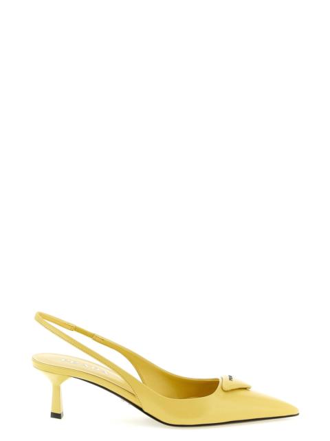 Prada Triangle logo slingback
