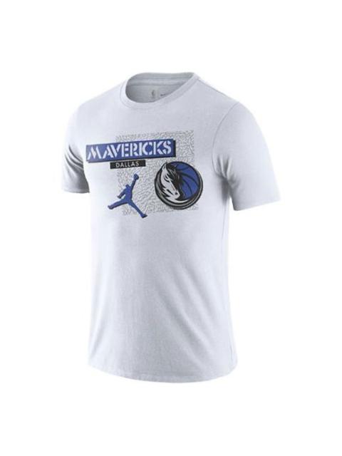 Air Jordan NBA Dallas Mavericks Basketball Sports Quick Dry Round Neck Short Sleeve White DA6615-100