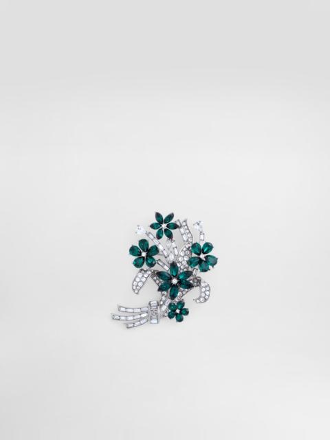 Dolce & Gabbana Floral brooch with rhinestones