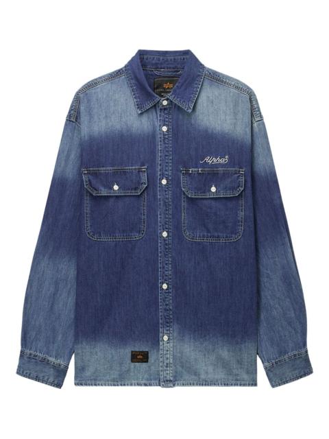 ALPHA INDUSTRIES ombre-effect denim shirt