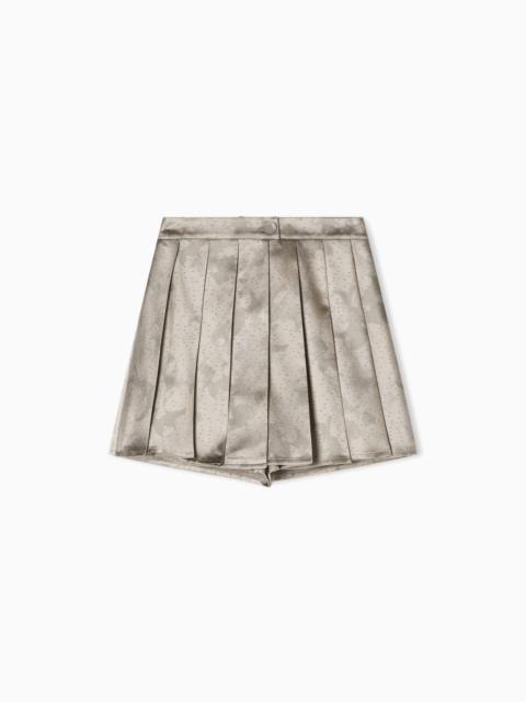 EMPORIO ARMANI CULOTTES IN CAMO FLOWER JACQUARD FABRIC