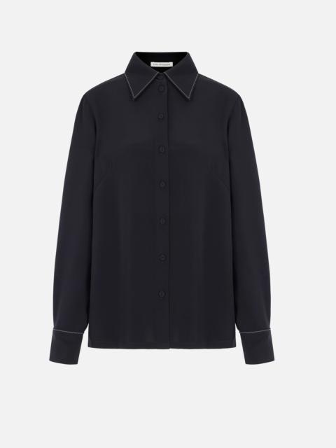 EMILIA WICKSTEAD Michio Top In Black Silk Crepe De Chine