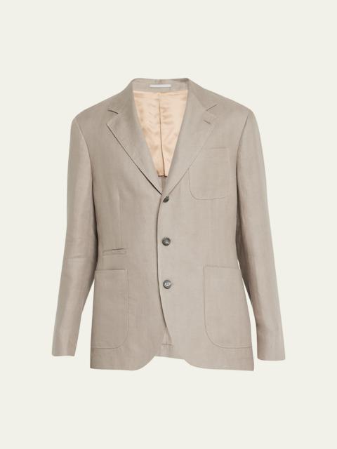 Men's Chevron Linen Sport Coat