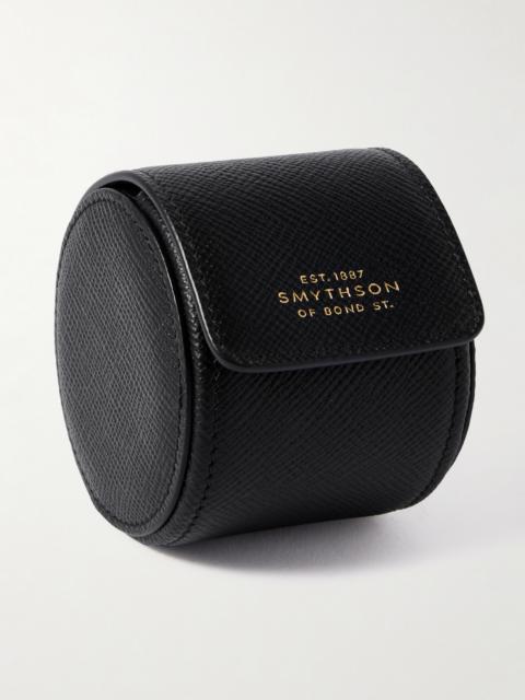 Smythson Panama Textured-leather Watch Roll