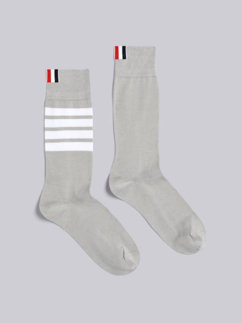 Thom Browne Light Grey Lightweight Cotton Mid-calf 4-Bar Socks