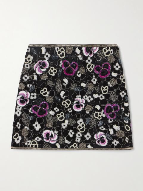 Isabel Marant Hanelis Embellished Cotton-twill Mini Skirt