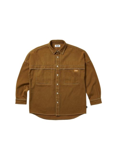 PALACE STITCH UP DROP SHOULDER SHIRT BROWN