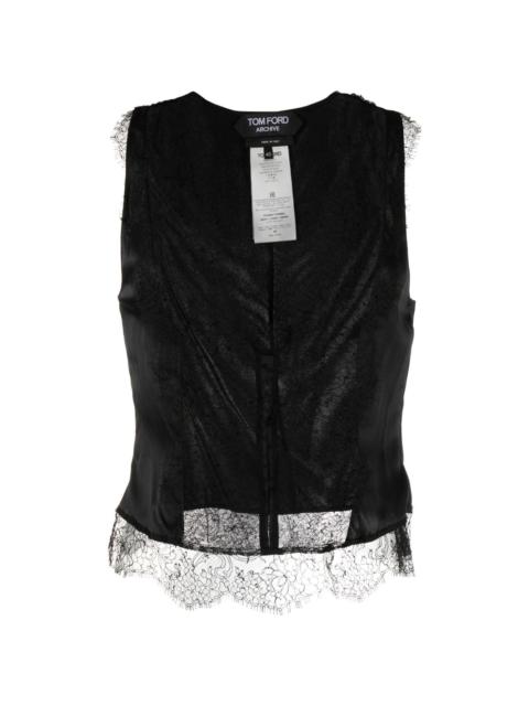 TOM FORD silk-satin lace camisole top