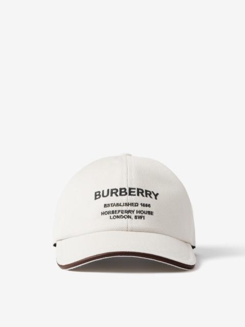 Burberry Horseferry Motif Cotton Canvas Baseball Cap