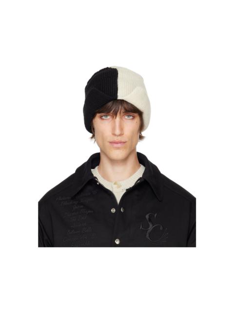 STEFAN COOKE Beige & Black Knitted Beanie