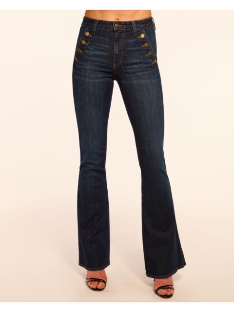 RAMY BROOK Helena High-Rise Flare Jean | DARK RINSE