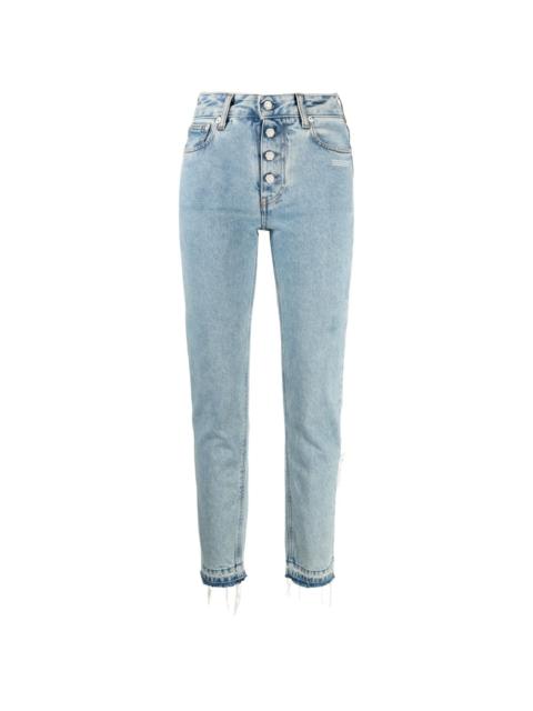 Off-White high-waisted straight-leg jeans