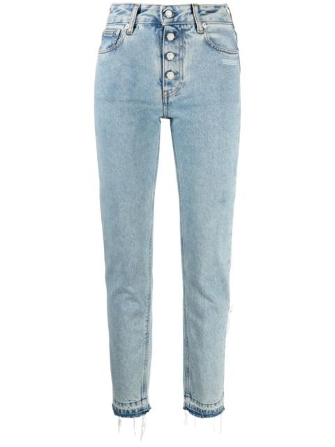 Off-White high-waisted straight-leg jeans