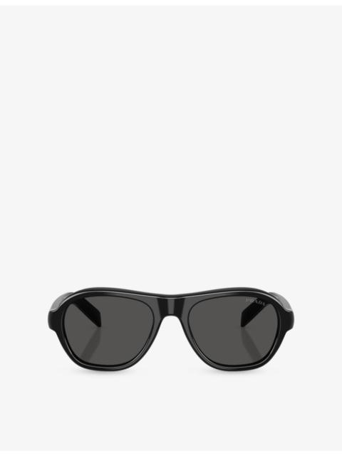 Prada PR D14S Oval-Frame Acetate Sunglasses