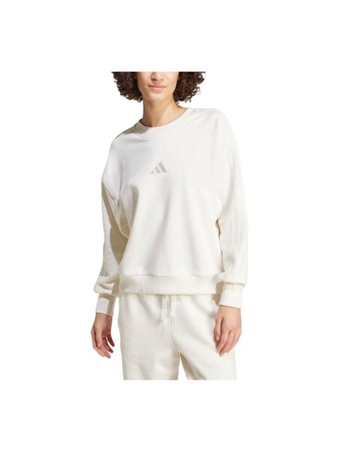 adidas (WMNS) adidas ALL SZN French Terry 3-Stripes Loose Sweatshirt Asia Sizing 'Off White' IW1132