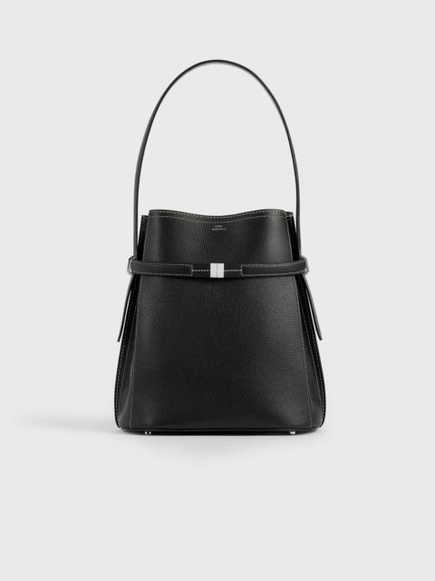 TOTEME Belted grained-leather bucket bag black