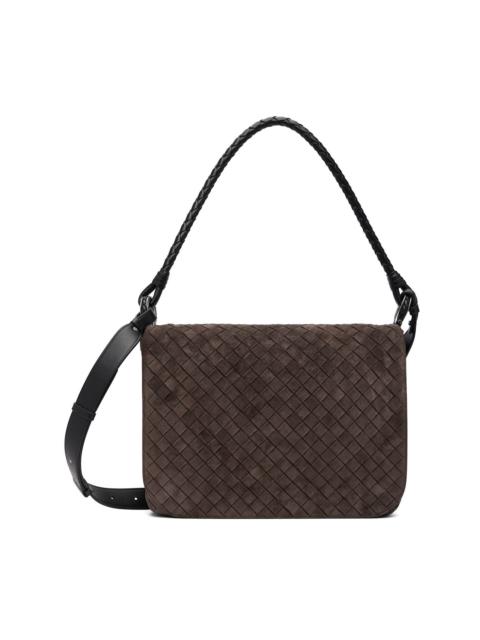 Bottega Veneta Brown Swing Intrecciato Suede Bag