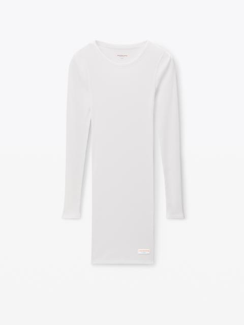Alexander Wang long sleeve loungewear dress in ribbed cotton jersey
