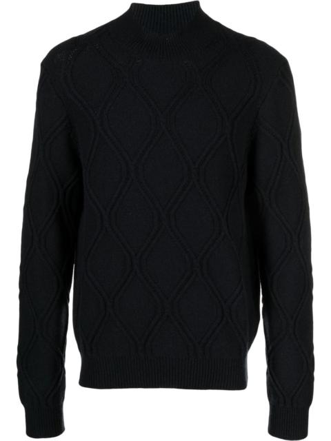 CORNELIANI cable-knit turtleneck jumper