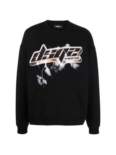 logo-print cotton jumper